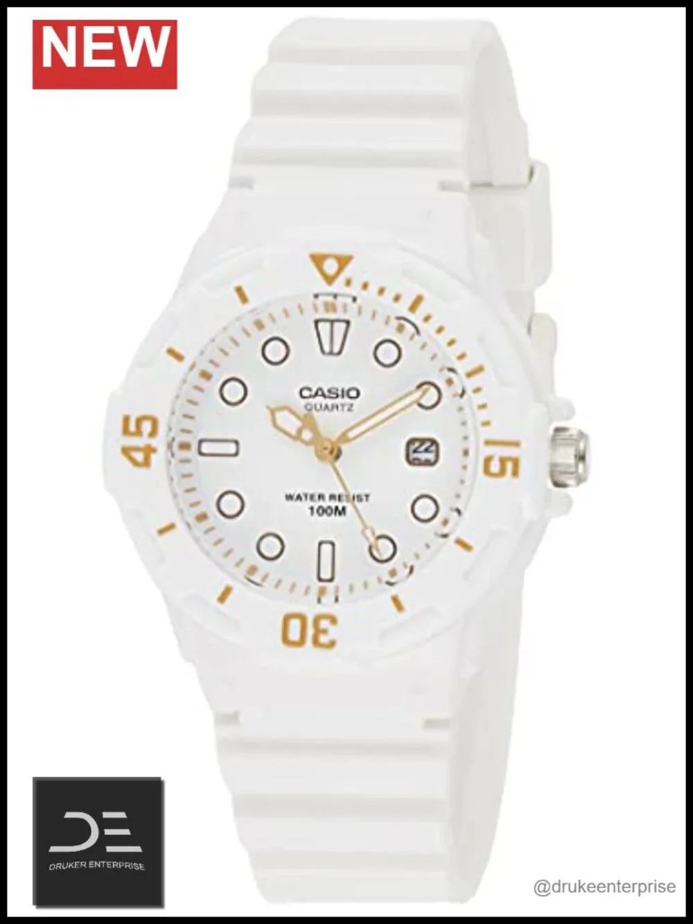 Unisex Analog Watch with 200M WR, Stainless Steel Case, Resin Band, Date Display